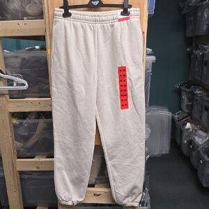 Lazypants Size M Ivory Fleece Lined Jogger Style Sweatpant